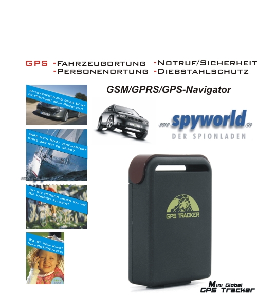 GPS-Live-Tracker, GSM & GPRS, Echtzeit, <br>Reinhörfunktion GPS-Live-Tracker, GSM & GPRS, Echtzeit, <br>Reinhörfunktion